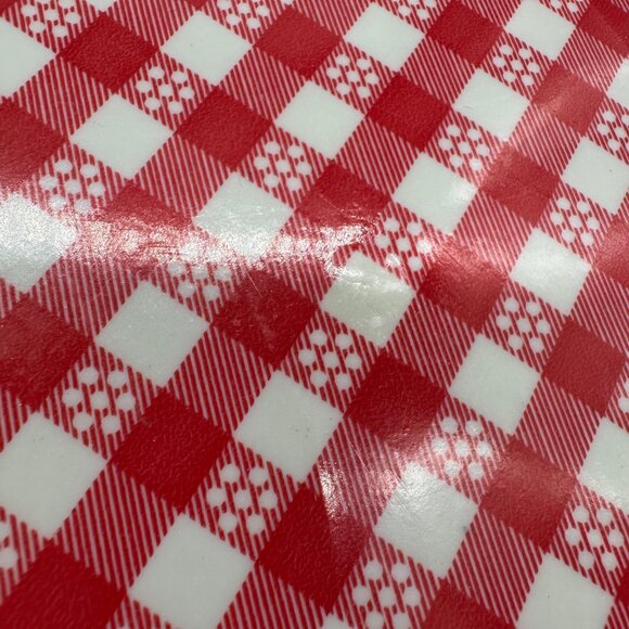 Vintage Pizza Slice Plates Trays Red White Checkered Serving Dishes Plastic - Picture 5 of 7
